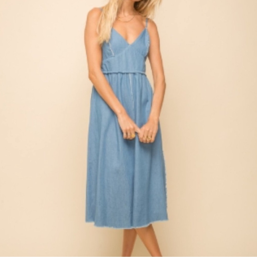 Hem & Thread Denim Spaghetti Strap Sundress L